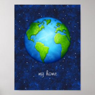 Planeten Jorden på rymden poster