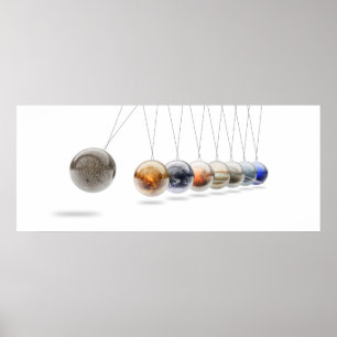 Planeten Newtons vagga - Solsystem Poster