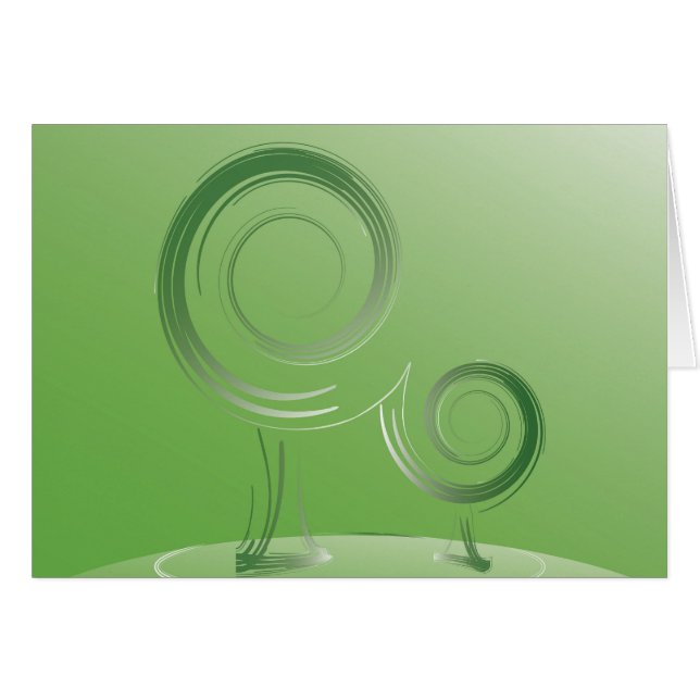 planetens grönt hälsningskort (Framsidan Horizontal)