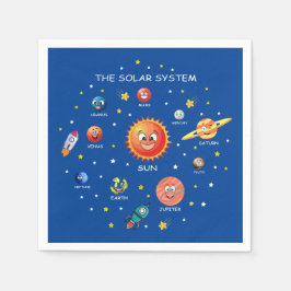 Planeter för solsystem pappersservett