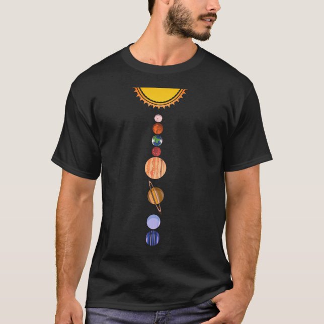 Planeter för solsystem t shirt (Framsida)