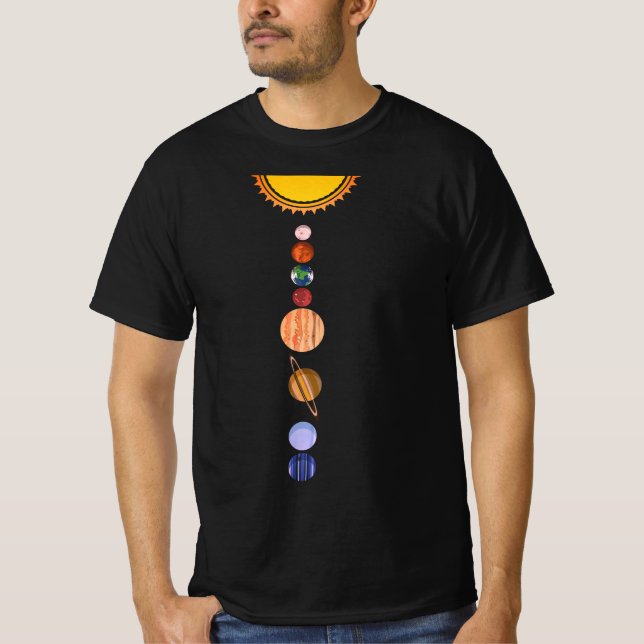 Planeter för solsystem t shirt (Framsida)