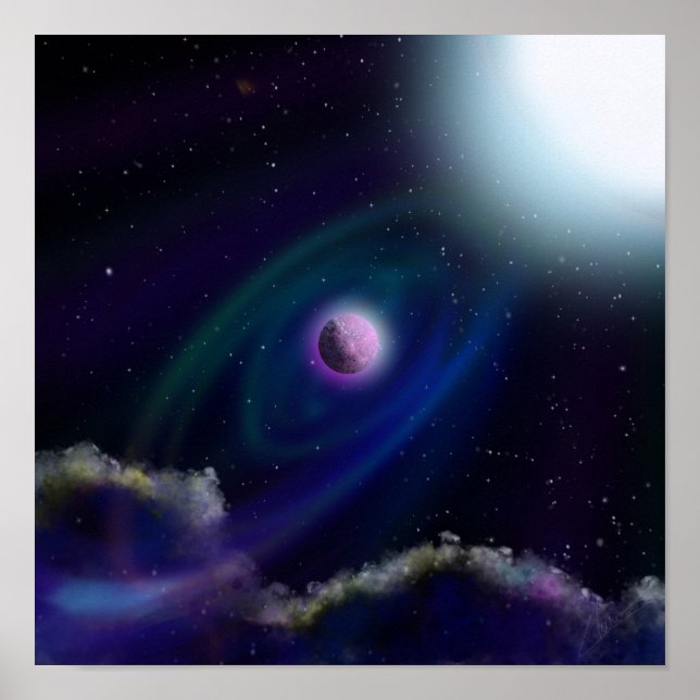 Planeter i Space Digital Painting Poster (Framsidan)