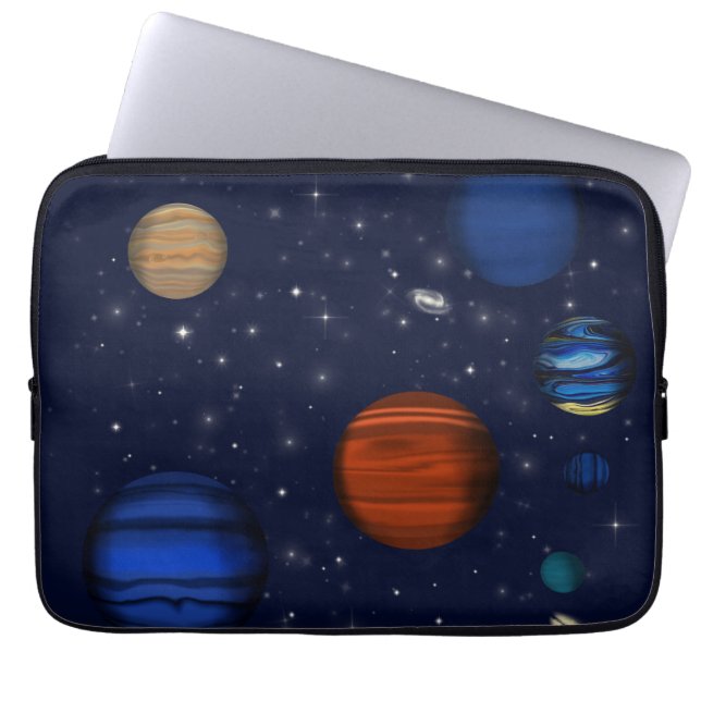 Planeter och galaxer i rymden laptop fodral (Framsidan)