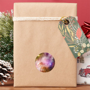 Planeter och galaxer runt klistermärke