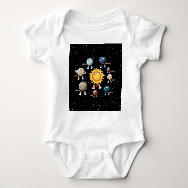 Planeter och solsystem t shirt (Framsida)