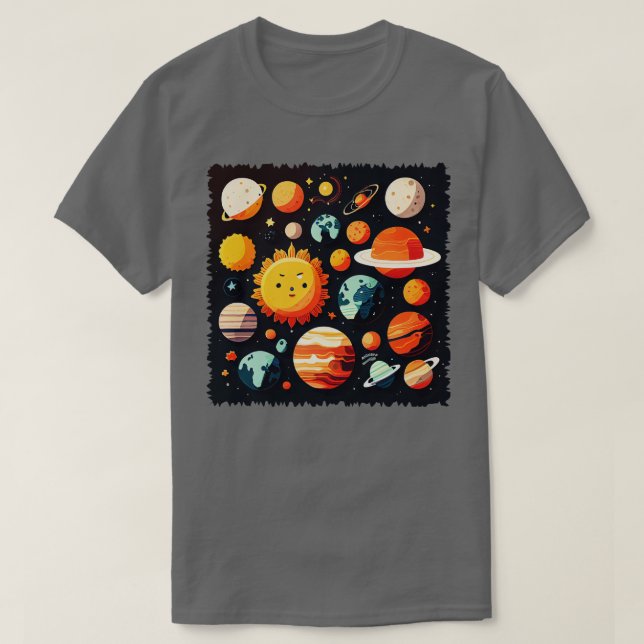 Planeter och stjärnor t shirt (Design framsida)