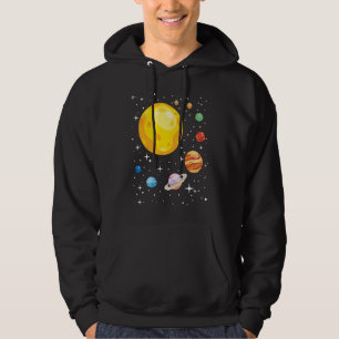 Planeter Solsystem Planetarium Astronomi Astrofysi Hoodie