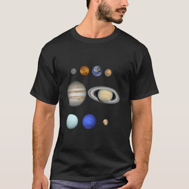Planeter Solsystemet T Shirt (Framsida)