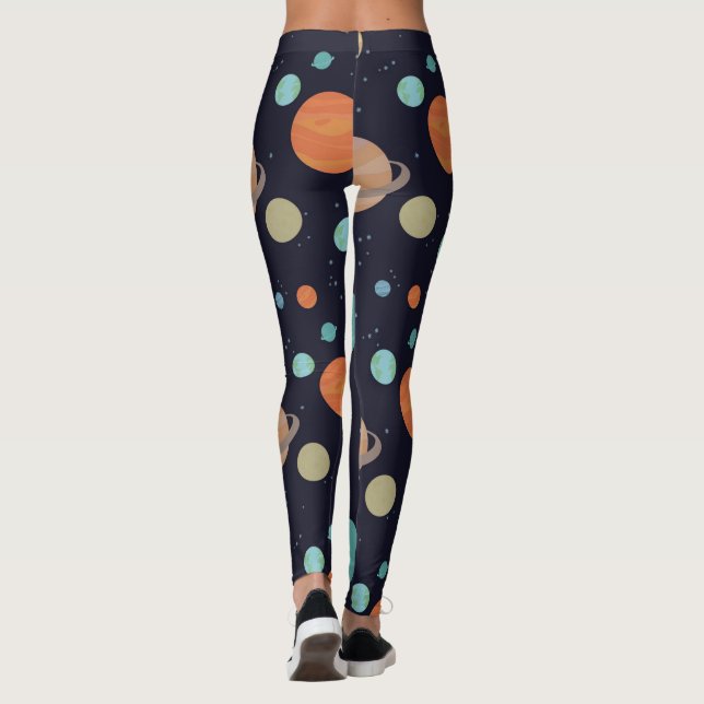 Planeter, stjärnor, galaxer leggings (Baksida)