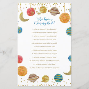 Planeter Yttersta Baby Shower Vem Känner Mamma Bäs