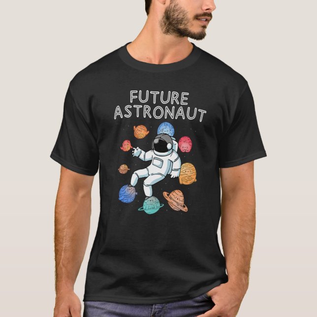 Planeter Yttre Rymden Junior Astronaut Galax Framt T Shirt (Framsida)