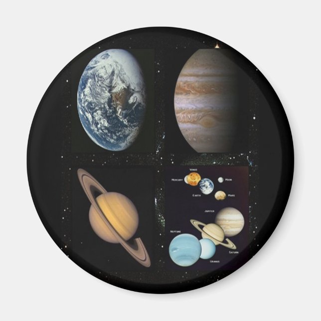 Planetets solsystemskollage magnet (Framsidan)