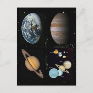 Planetets solsystemskollage vykort