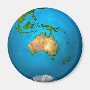 Planetjord - Australien - färgrikt jordklot. 3d Magnet