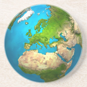 Planetjord - Europa - färgrikt jordklot. 3d Underlägg
