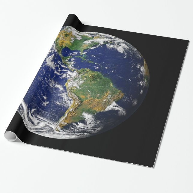 PLANETJORD FRÅN glansigt slående in papper för Presentpapper (Utrullad)