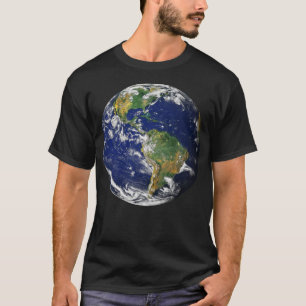 PLANETJORD FRÅN UTRYMMEmanar svart T-tröja T Shirt
