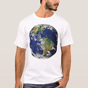PLANETJORD FRÅN UTRYMMEmanar T-tröja för vit T Shirt