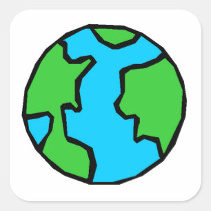 Planetjord Fyrkantigt Klistermärke