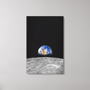 Planetjord som stigning över månen canvastryck