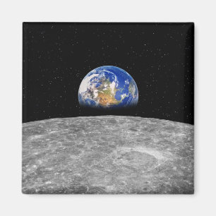 Planetjord som stigning över månen magnet