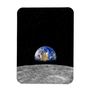 Planetjord som stigning över månen magnet