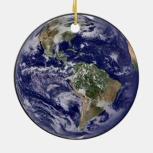 PlanetjordOrnament. Julgransprydnad Keramik