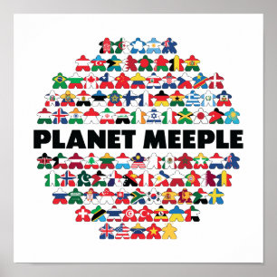 Planetmepple, svart text Poster