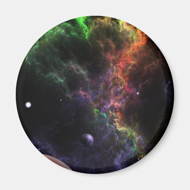Planetoider i Nebula Cluster Space Art Magnet (Framsidan)