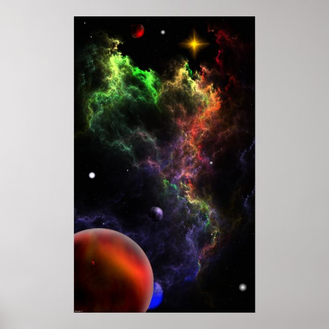 Planetoider i Nebulakluster R90 Poster (Framsidan)
