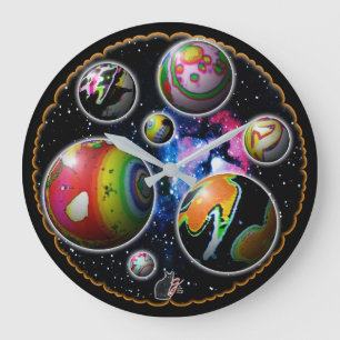 Planetoids Clock Stor Klocka