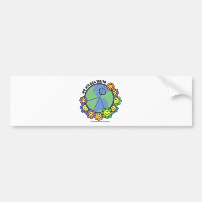 Planetpals-Vi är en jord för världsfredkärlek Bildekal (Framsidan)