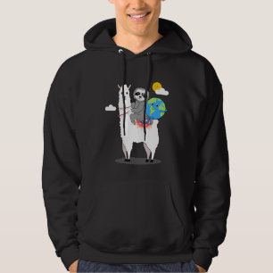Planetplan Idea för Roligt av Cute Sloth Llama Ear Hoodie