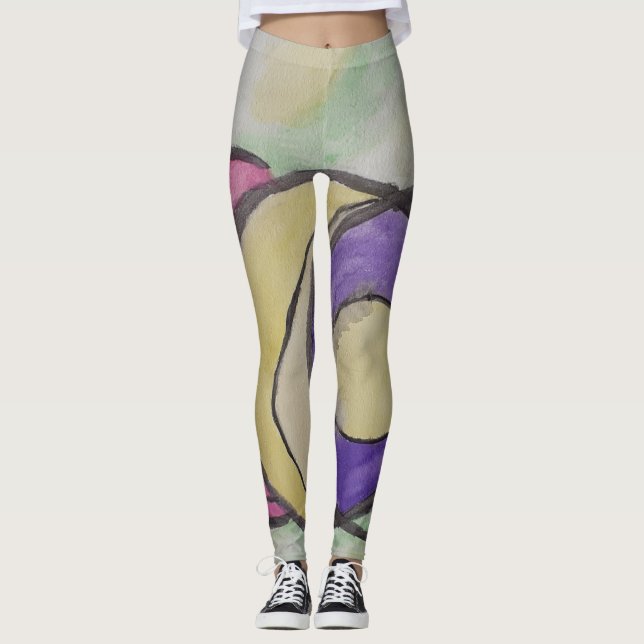 Planets Abstrakt Art Leggings (Framsida)
