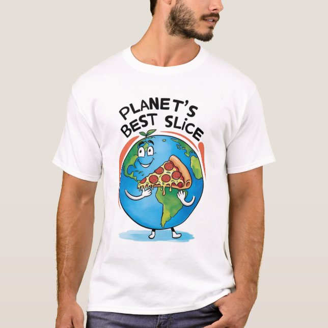 "Planets bästa segment: Jorden med Pizza T-shirt" T Shirt (Framsida)