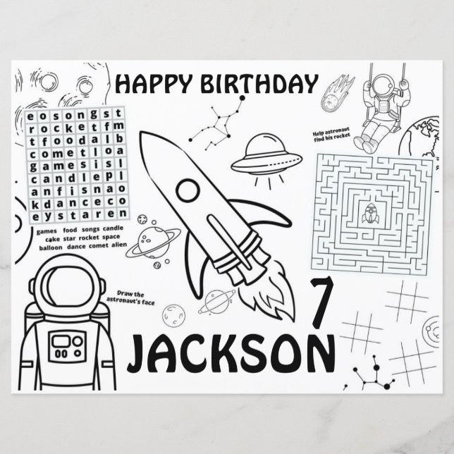 Planets bordstabletter, Rymden, lakan (Framsida)