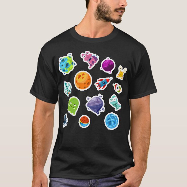 Planets Färg Kids T Shirt (Framsida)