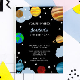 Planets födelsedag Rymden Galaxy Boys Party Inbjudningar