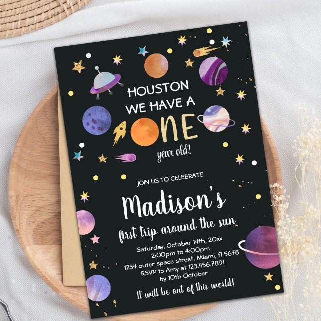 Planets inbjudan på födelsedagen (Planets birthday invitations)