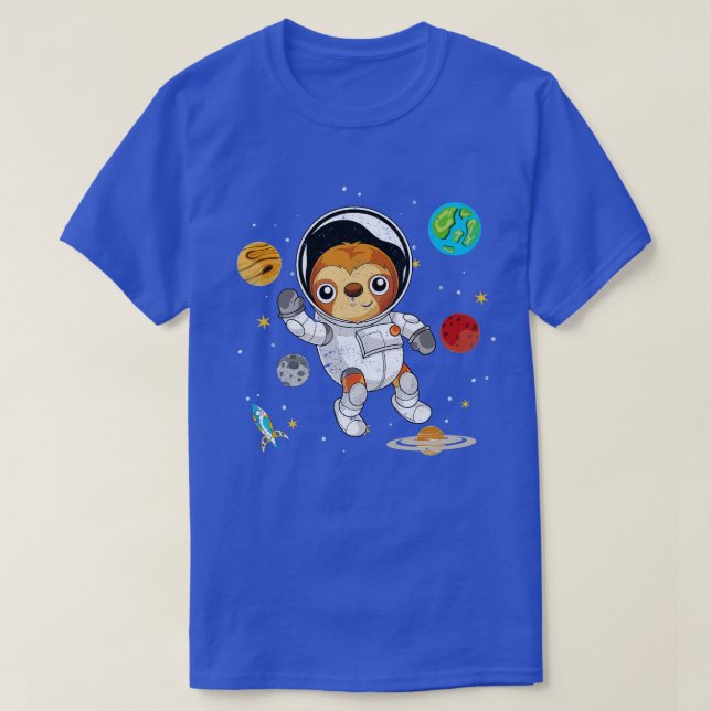 Planets Lazy Animal Space Astronomy Astronaut-fack T Shirt (Design framsida)