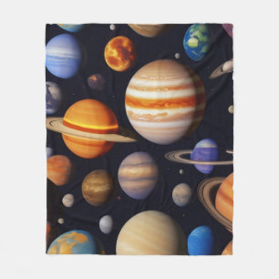 Planets Mönster Fleecefilt