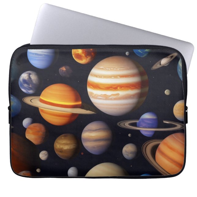 Planets Mönster Laptop Fodral (Framsidan)