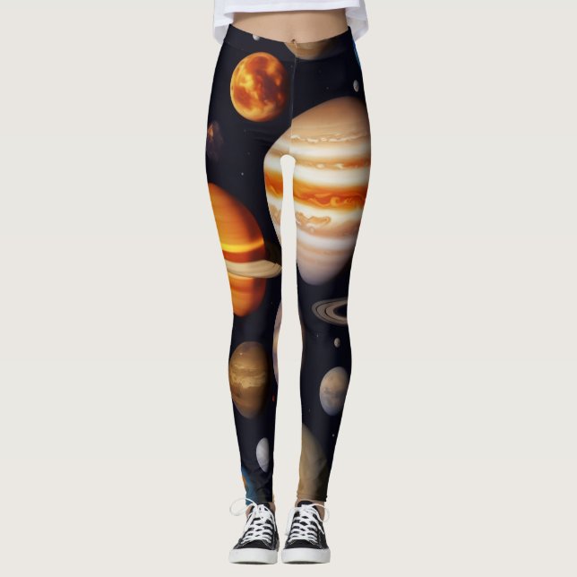 Planets Mönster Leggings (Framsida)