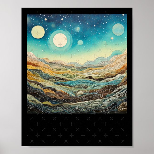 Planets Psychedelic Landscapes Sublime Nature Stic Poster (Framsidan)