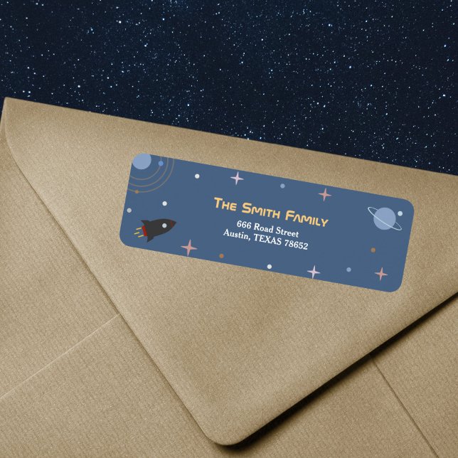 Planets & Rocket, adressetikett för Rymden-retur Returadress Etikett (Planets & Rocket, Outer Space Return Address Label)