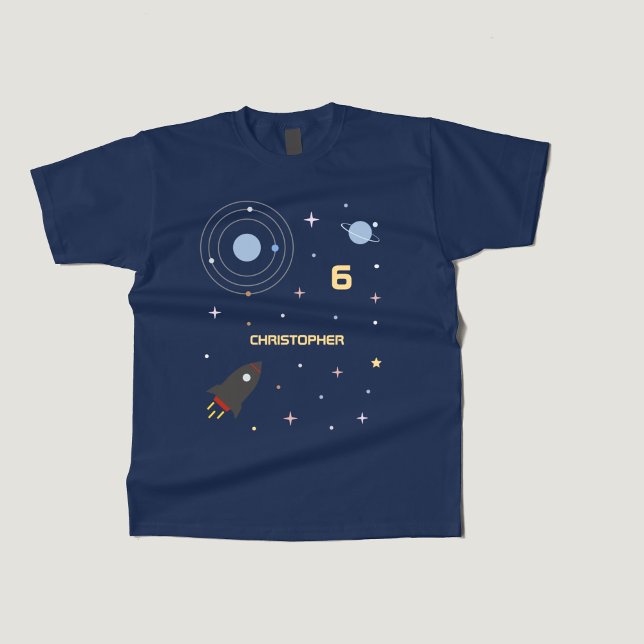 Planets & Rocket, Rymden Kid T-Shirt (Planets & Rocket, Outer Space Kid T-Shirt)