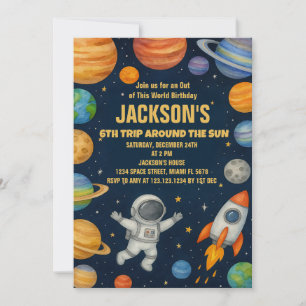 Planets & Rockets Birthday-inbjudan Inbjudningar