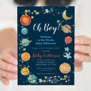 Planets Rymden Baby Shower-inbjudan Inbjudningar