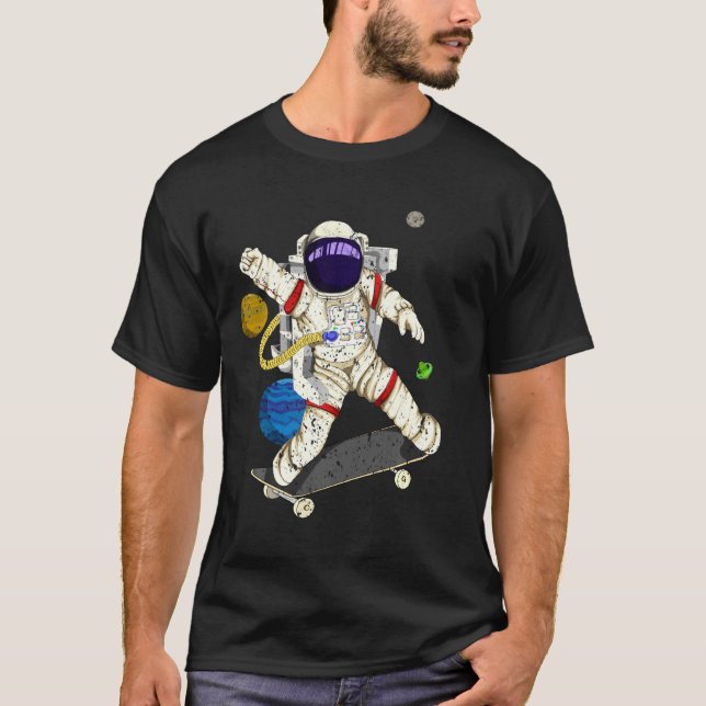 Planets Rymden Coola Astronaut T Shirt (Framsida)